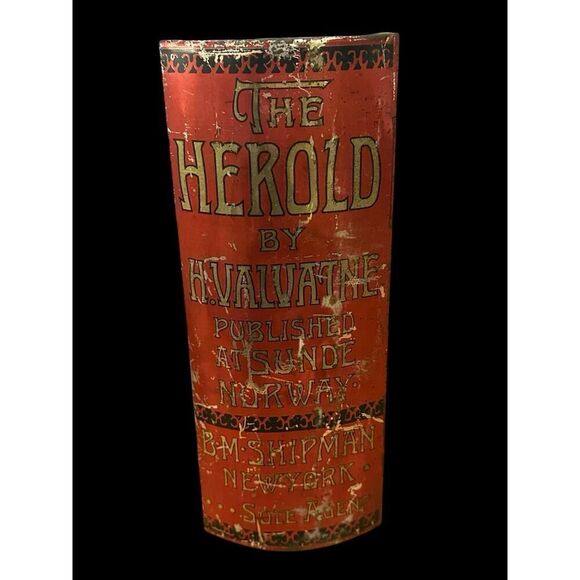 Vintage Herold Smoked Sardines Tin - General Store Display Rare Advertising - Picture 3 of 6